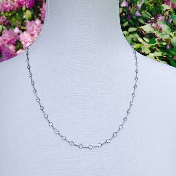 Silpada Retired 925 Sterling Silver CZ Raindrop N1962 Necklace, Chain 22" Dainty - Picture 2 of 11